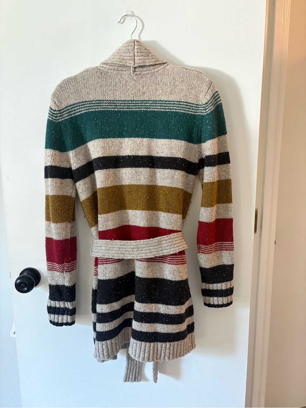 Camp Stripe Lambswool Blend Wrap Cardigan Like New Small - Picture 7 of 8